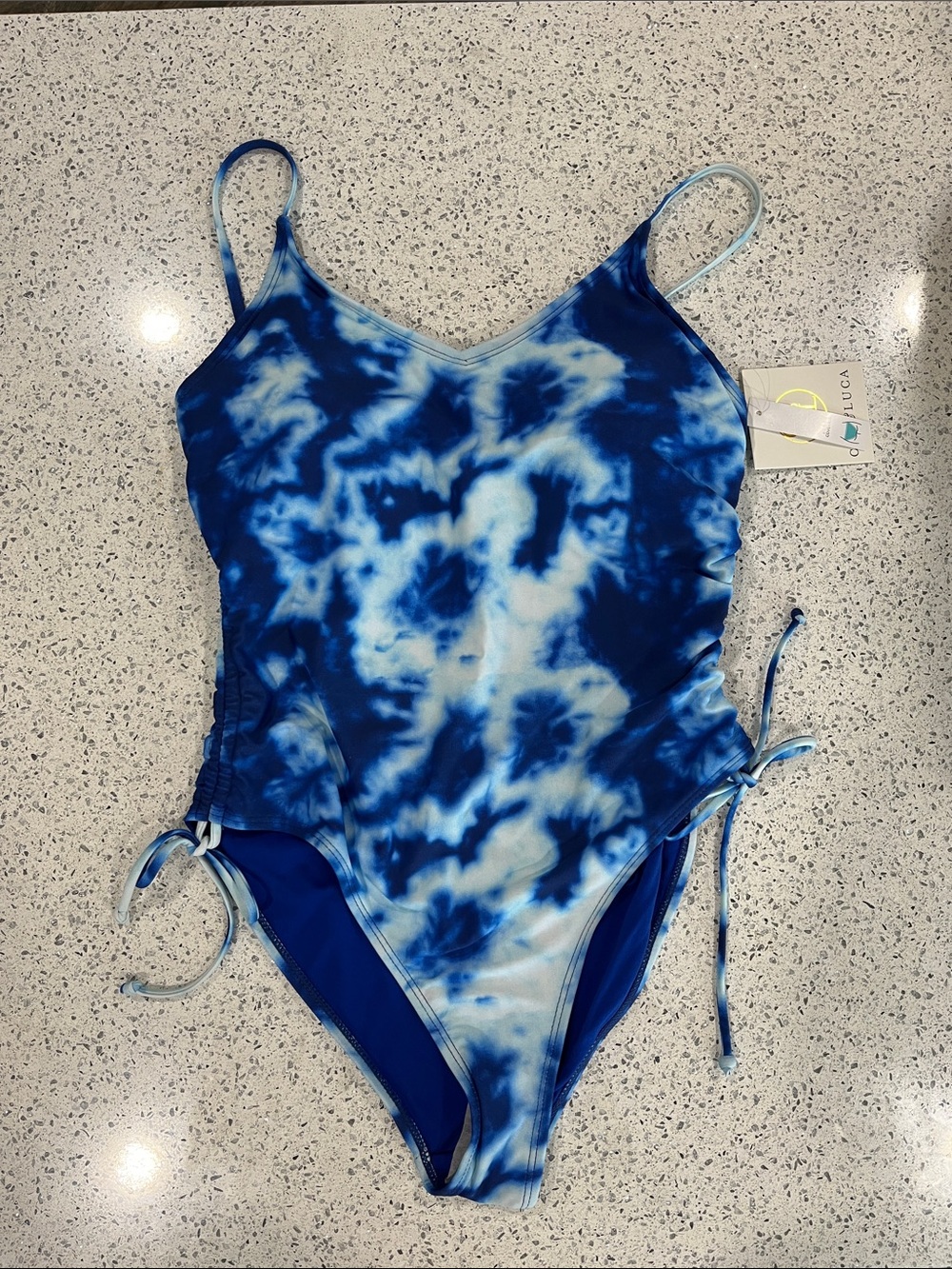 Cyn&Luca Blue Tie-Dye One-Piece Swimsuit